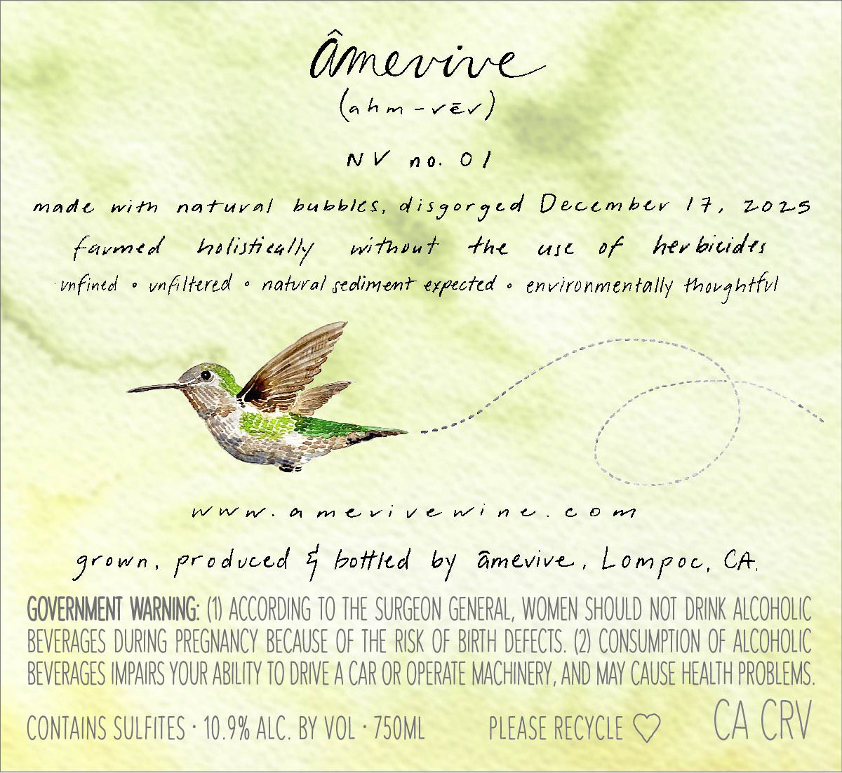 Sparkling Sangiovese NV 01, Mira Laguna Vineyard